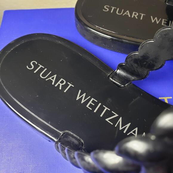 Stuart Weitzman Braida Sawyer Jelly Sandals Beach Ready Size 8 Black Sandals - Picture 3 of 13